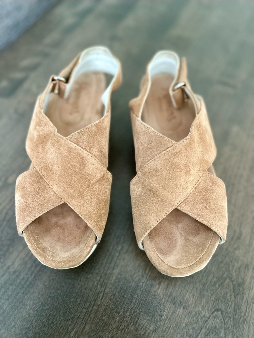 Homers Artisan Suede Tan women’s comfort sandals size 37.5